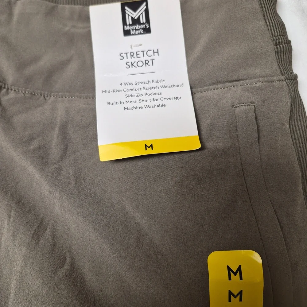 Member's Mark Womens Stretch Skort Brown Mid-Rise Athletic Skirt Size M NWT